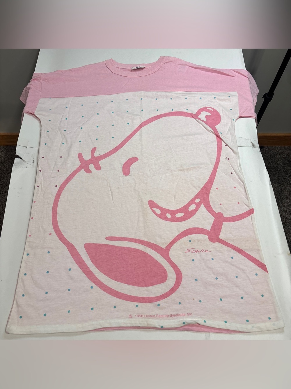 Vintage Snoopy Sleep Shirt Womens Flirts Joe Cool Nightgown One Size